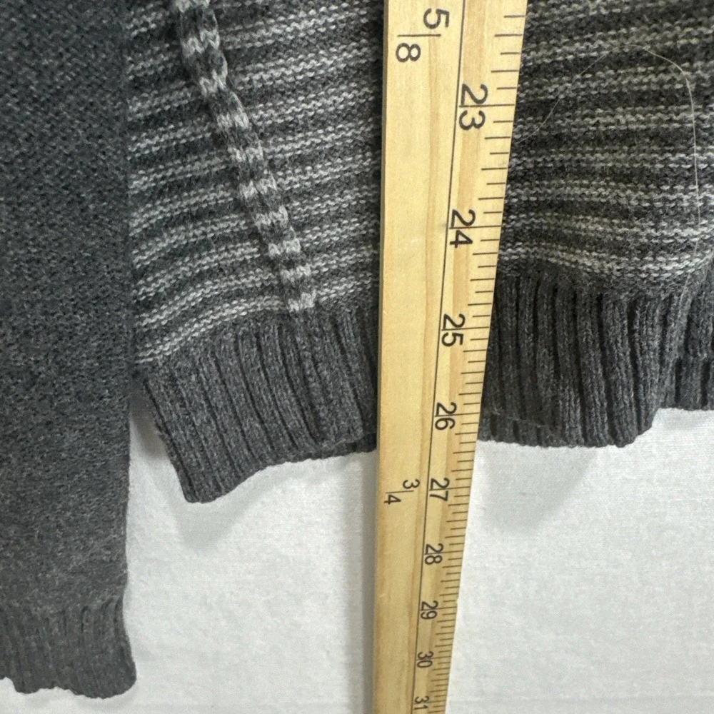John Varvatos Converse Sweater Mens sz M Gray Merino Wool V Neck Long Sleeve - Picture 7 of 10